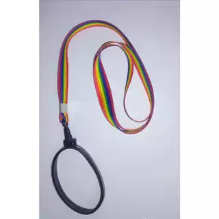 Tirante para Copo 16mm | ( Arco Iris ) C/ Prend.Plastico + Alça de Copo Silicone [ Preto ] | 01 unid.