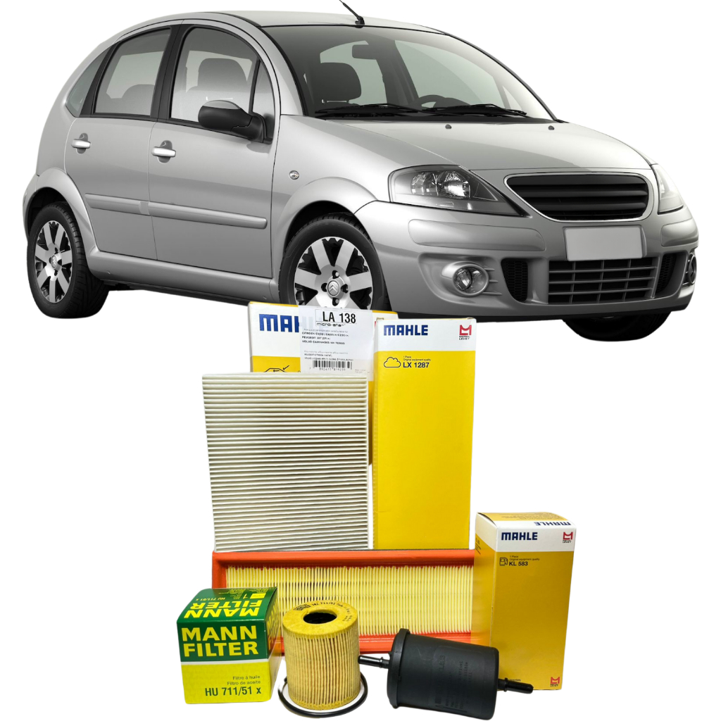 Kit Filtros Ar Cabine, Óleo Combustível Citroën C3 2006/2013