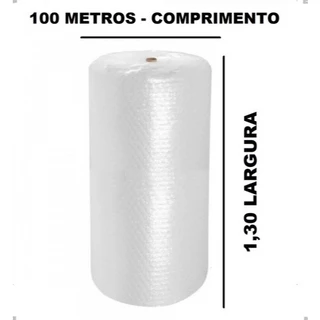 Plástico Bolha 1,30 x 100 Metros Para Mudança Embalagem Ecommerce Rolo Grande Saco Bobina