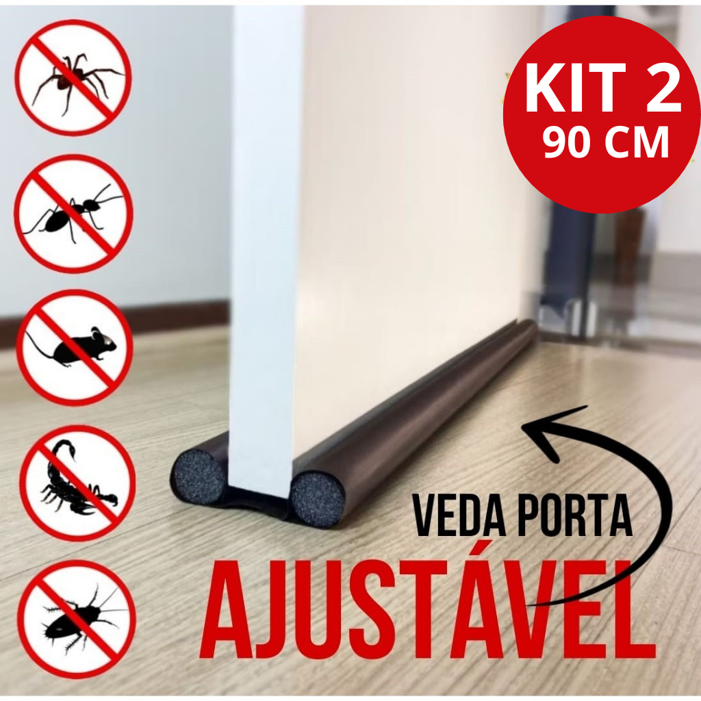 Kit 2 Protetor de Porta Veda Porta Contra Insetos Impermeável 90cm ...