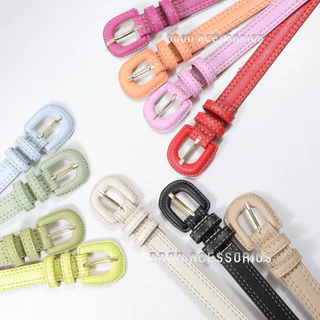 Cintos Feminino Fino 2 CM Colorido Moda Casual Com Dois Loops