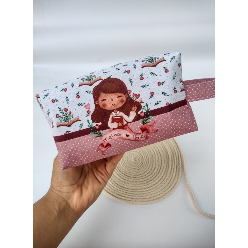 Kit 5 nécessaire box personalizadas dia dos professores com nome