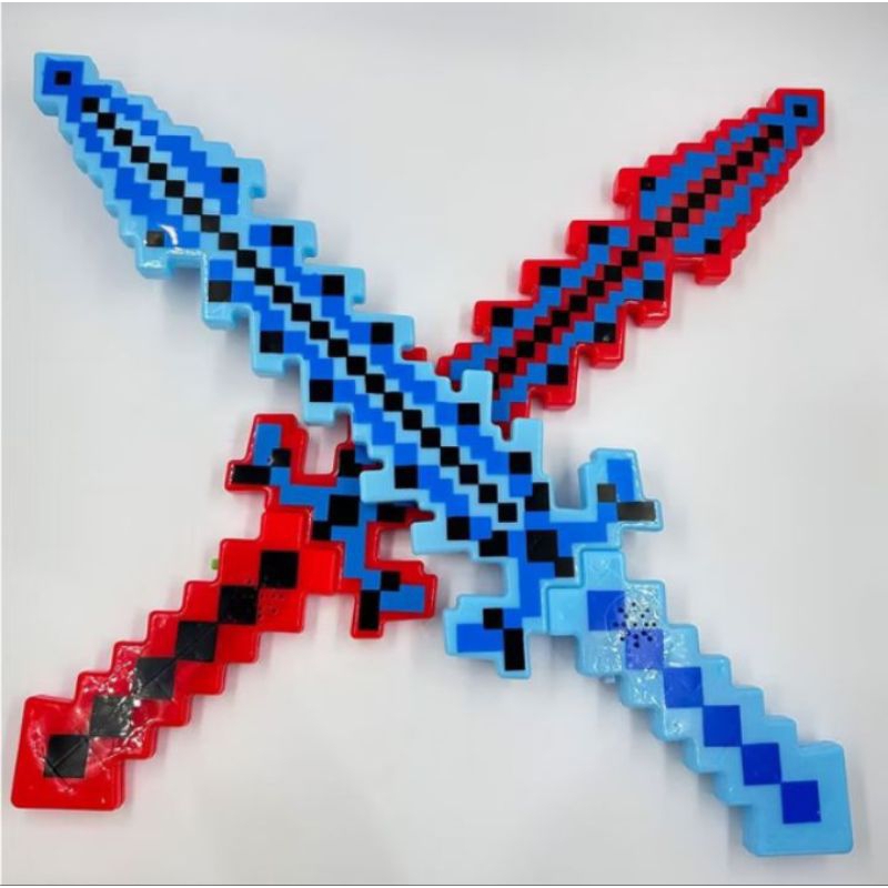 espada pixel brinquedo de Minecraft com som e luz de 60cm. | Shopee Brasil