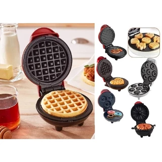 Máquina de mini waffle panqueca bolo sanduíche grill donuts bolinhos elétrica portátil - 110V