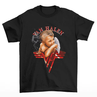 Camiseta Premium em Algodão Banda de Rock Van Halen Anjo Fumante Unissex Camisa. R4