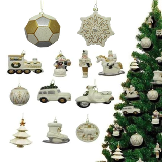 Kit 4 E 12 Enfeites De Árvore/festa Enfeite Árvore De Natal Luxo