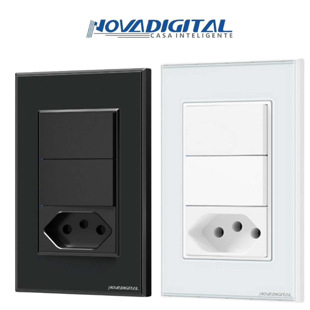 Interruptor com 2 Teclas Físicas e Tomada Zigbee Automação Residencial ...