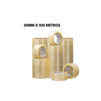 Kit 12 rolos Fita Adesiva Transparente 50mmx100M