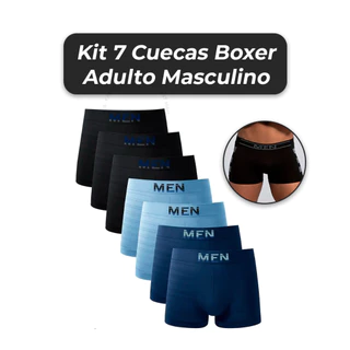 Kit Ate 7 Cuecas Boxer Microfibra Adulto Premium