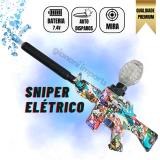 Brinquedo Automático Lança Bolinha de Gel Orbez Elétrico Recarregável com Silenciador