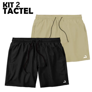 Kit 2 Shorts Masculino Treino Corrida Academia Bermuda Praia Mauricinho Tactel Futebol