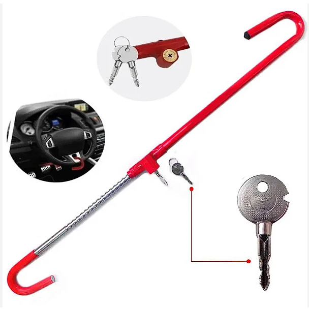 Trava Antifurto Pedal E Volante De Aco Para Carro