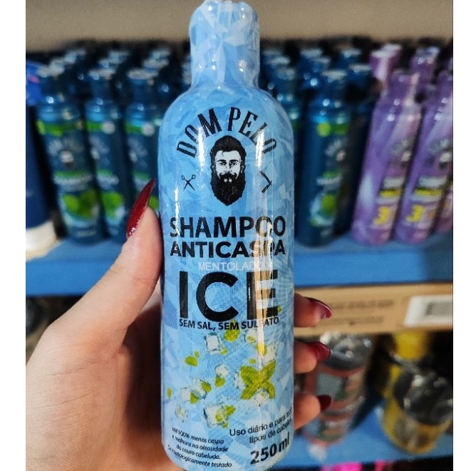 SHAMPOO ANTICASPA MENTOLADO ICE SEM SAL E SEM SULFATO 100% MENOS CASPA ...