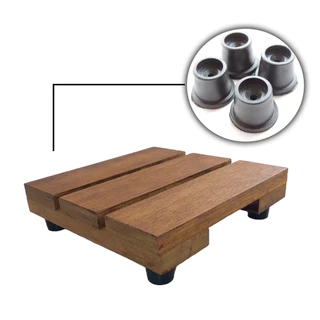 Suporte Para Vaso De Planta Quadrado PÉS PRETO Fixo 20 cm
