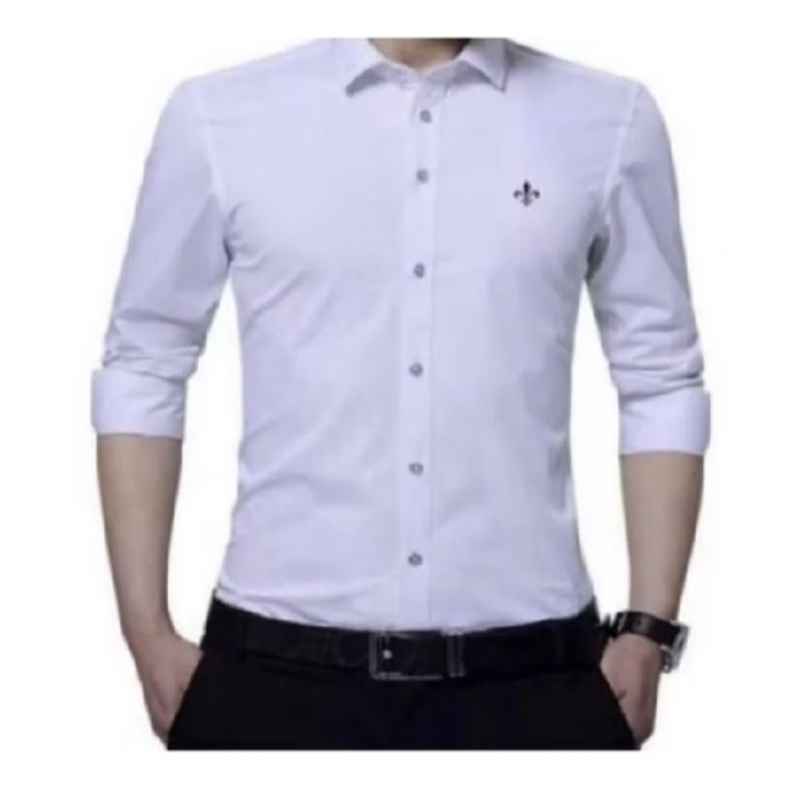 Camisa Social Masculina Slim Fit Manga Longa Lisa DDLIN@