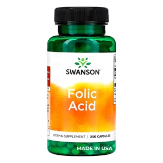 Ácido Fólico Swanson 250 Cpas Made in Usa/Importado