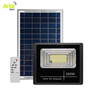 Refletor Led Solar 300w Holofote Com Placa Bateria a Prova D'água