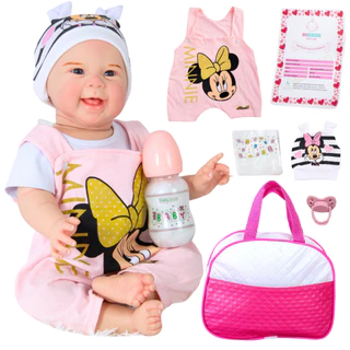 Bebê Reborn Menina Boneca Original Realista de Silicone Com Bolsa Maternidade