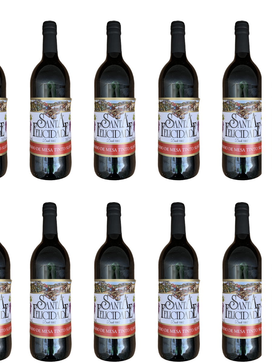KIT com 12 Unidades Vinho Tinto Suave Santa Felicidade 750ml | Shopee ...