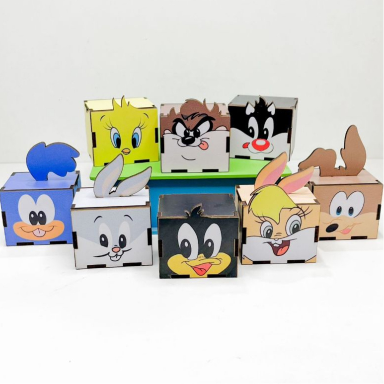 5/10/15/20PCS Mini Cubos Baby Looney Tunes em MDF - Lembrancinha Porta ...