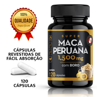 Super Ma ca Peru ana Com Boro + Cafe ína 120 Cápsulas 1.500 Mg