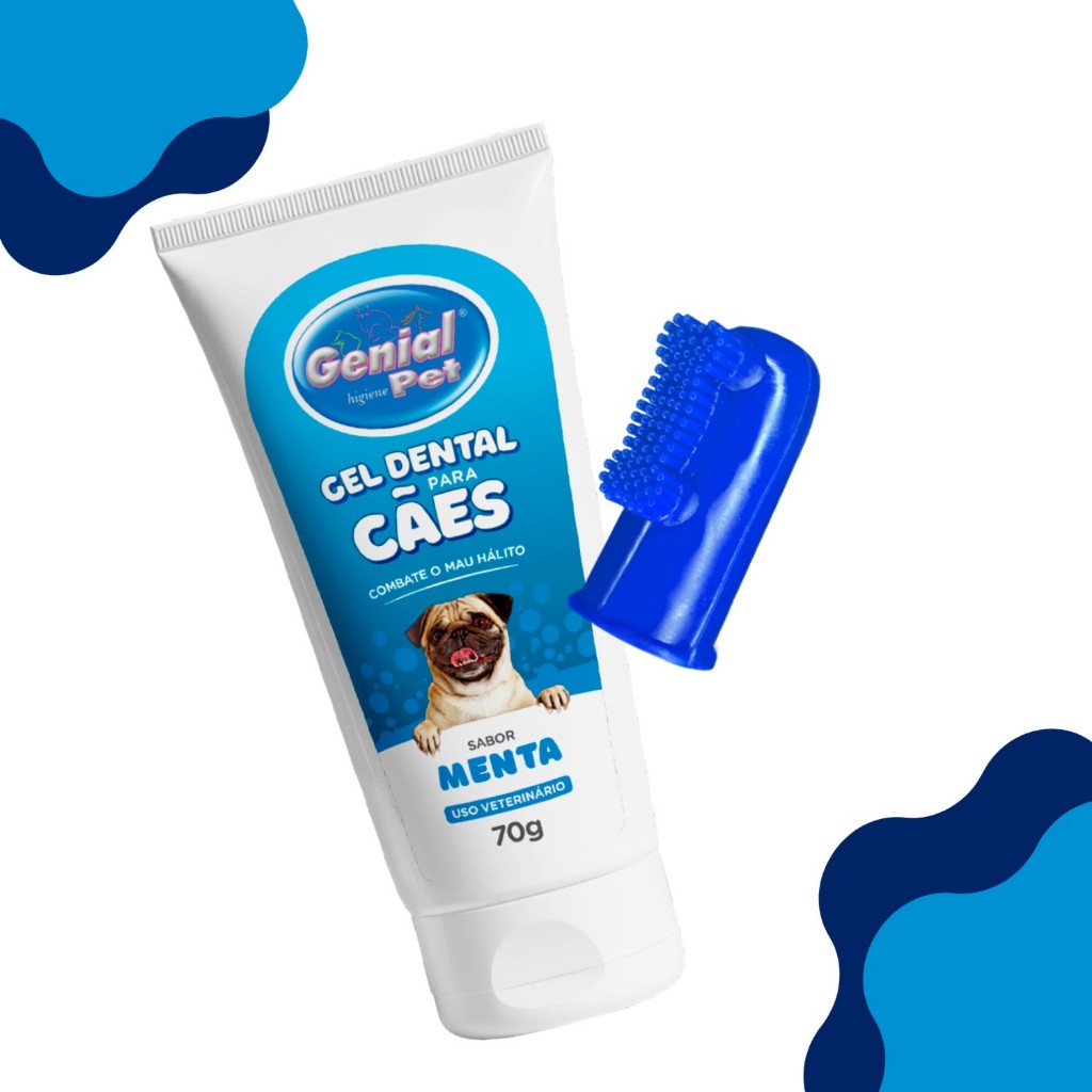 Pasta De Dente Gel Dental Cães Gato Pet Genial Morango Menta Tutti Frut ...