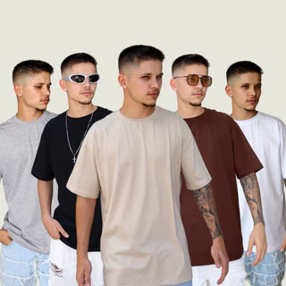 Camiseta Essential Lisa Oversized Básica Masculina/Feminina Unissex 100% Algodão