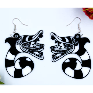 Brinco Personalizado Beetlejuice Os Fantasmas se Divertem Halloween em Madeira