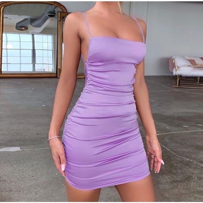 vestido de cetim sensual costas nua com cruz bandagem vestido de