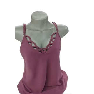 BLUSA REGATA FEMENINA CASUAL EM TECIDO DUNA ALÇA FINA E REGULAVEL NOVO LANÇAMENTO TOP