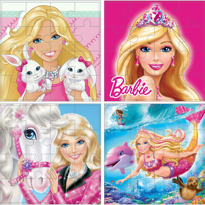 Kit 04 Jogos Quebra Cabeça Barbie | Shopee Brasil