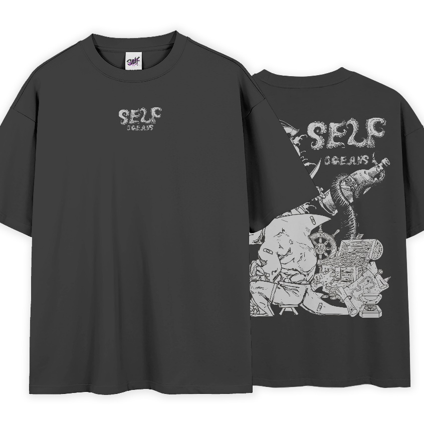 Camiseta Oversized Self Ocenas Mar E Seus Mistérios Tesouros