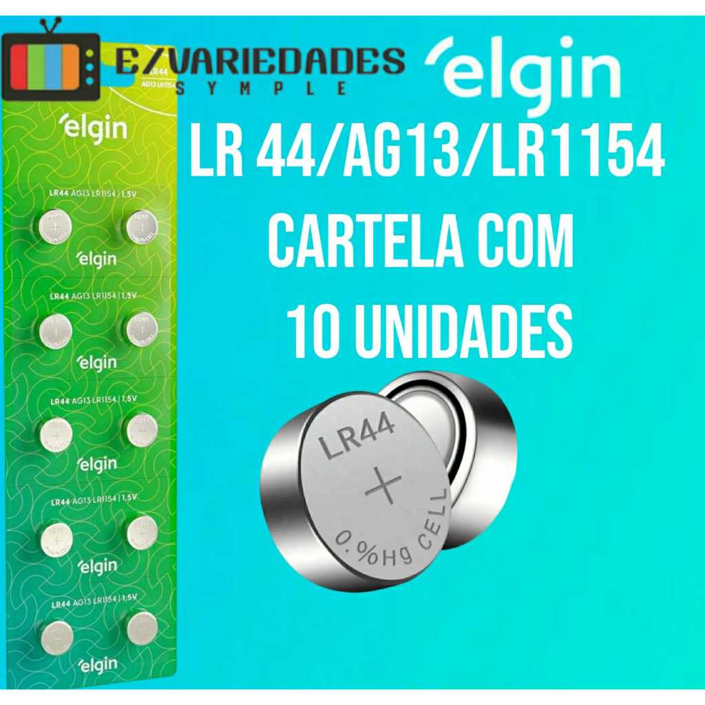 elgin LR 44 Cartela 10 unidades