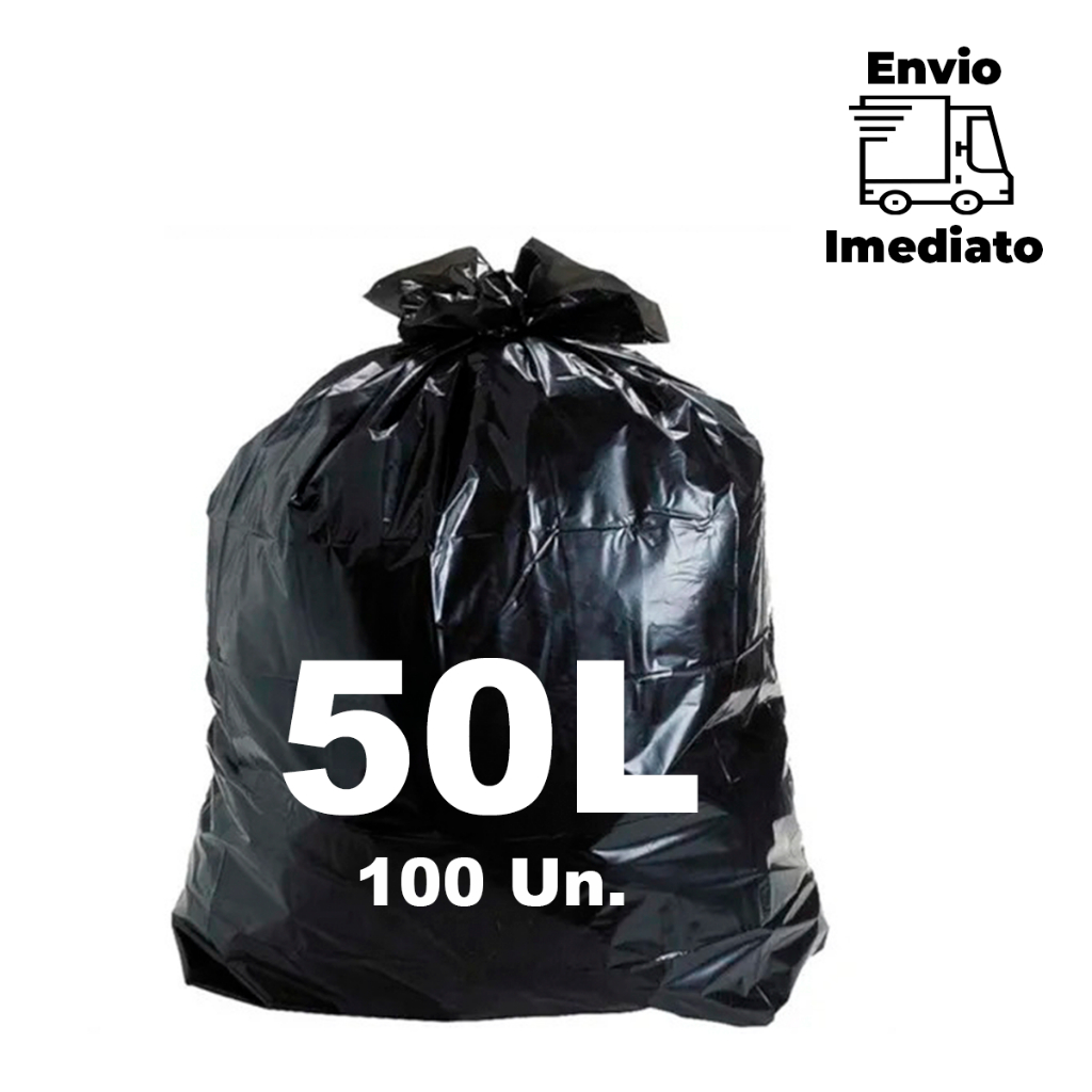 Saco de Lixo 50 Litros P6 C/100 Un Resistente | Shopee Brasil