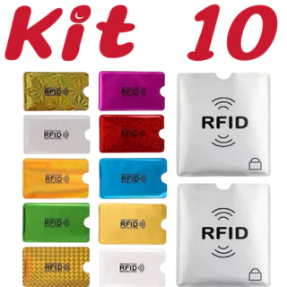 Kit 10 Porta Cartão Anti-furto Capa com Proteção Aproximação Contactless