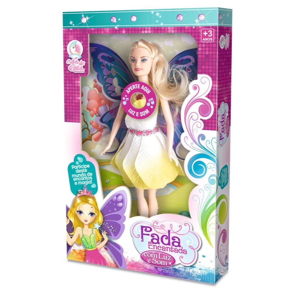 Boneca Fada Encantada Tipo Barbie Musical Com Asas Luz E Som Shopee Brasil