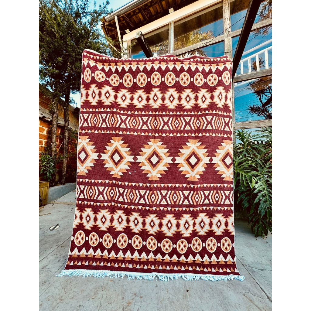 Tapete Kilim Importado Turco Dupla Face Izmir Médio Beira de Cama 1 ...