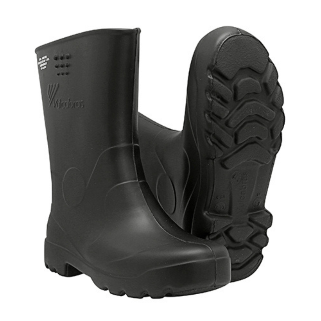 Bota Eva Levinha Cano Curto Preta Vulcabras Para Limpeza