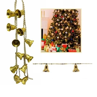 KIT 5 Ou 3 Pacotes Corrente De Sininhos 92Cm Natalina  Árvore De Natal Com Sinos Decorativos Dourada em Oferta na Shopee