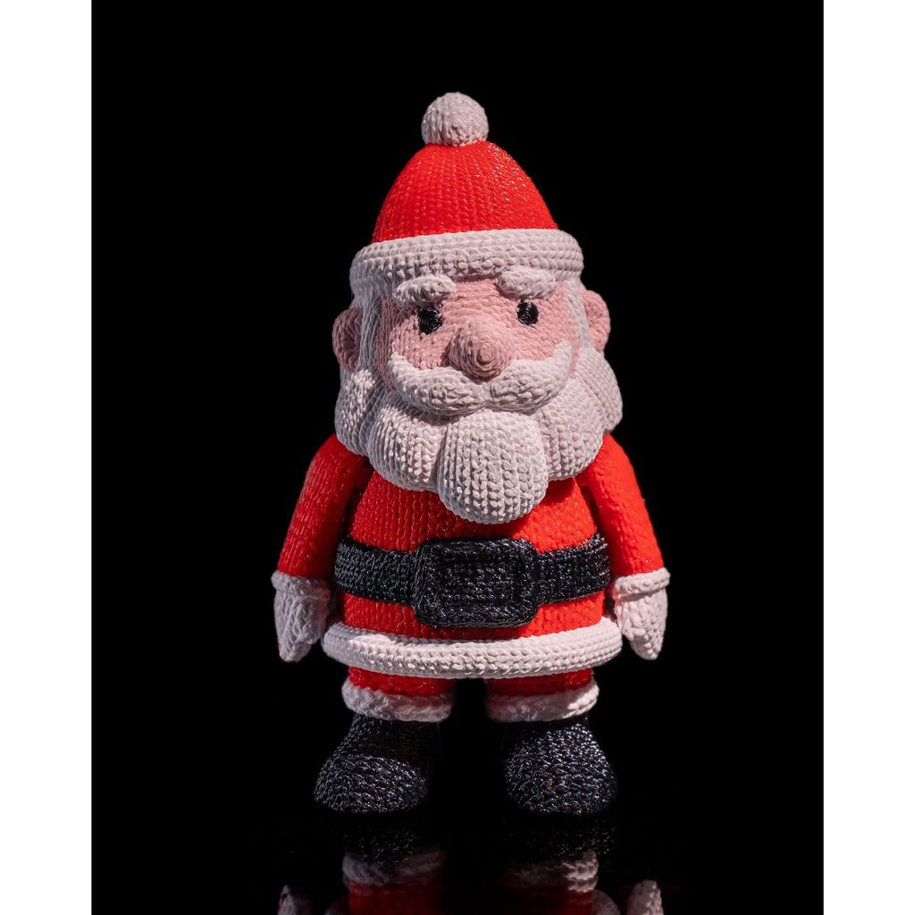 Decoração de Natal Papai Noel Articulado Efeito Crochê