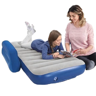 Cama Colchão de Ar Inflável Com Proteção Lateral Descanso Acampamento Dobrável Com Bolsa