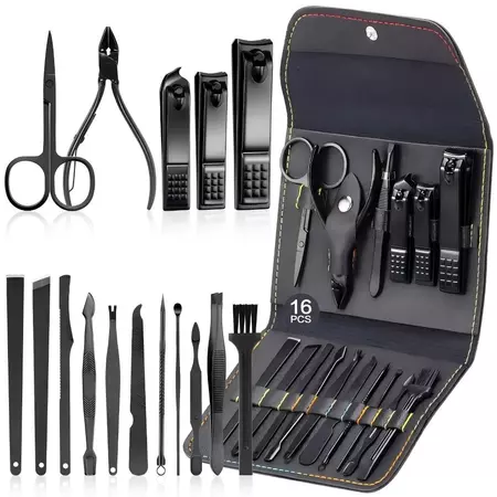 Kit 16 Pçs Set Profissional Aço inoxidável Para Manicure Pedicure