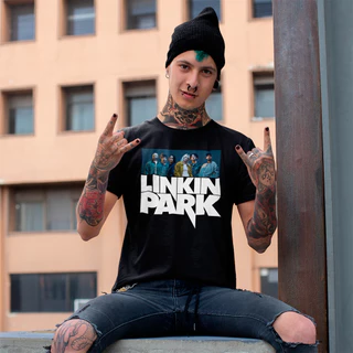 Camiseta Unissex Básica Banda Rock Linkin Park Mike Rob Brad