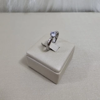 Anel Solitário em Aço Inox com Zircônia 4,0 mm - Compromisso / Aniversário de 15 Anos