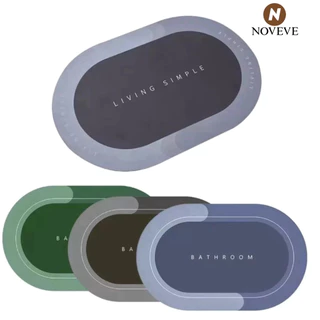 2 peças oval tapete de banheiro material absorver água antiderrapante tapete NOVEVE