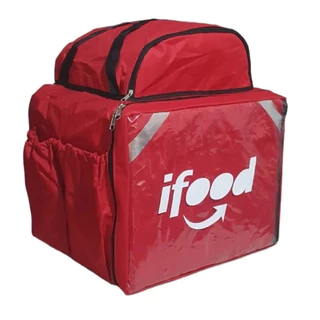 Mochila Bag COM ISOPOR LAMINADO Vermelha Delivery 45 litros Completa com Logo
