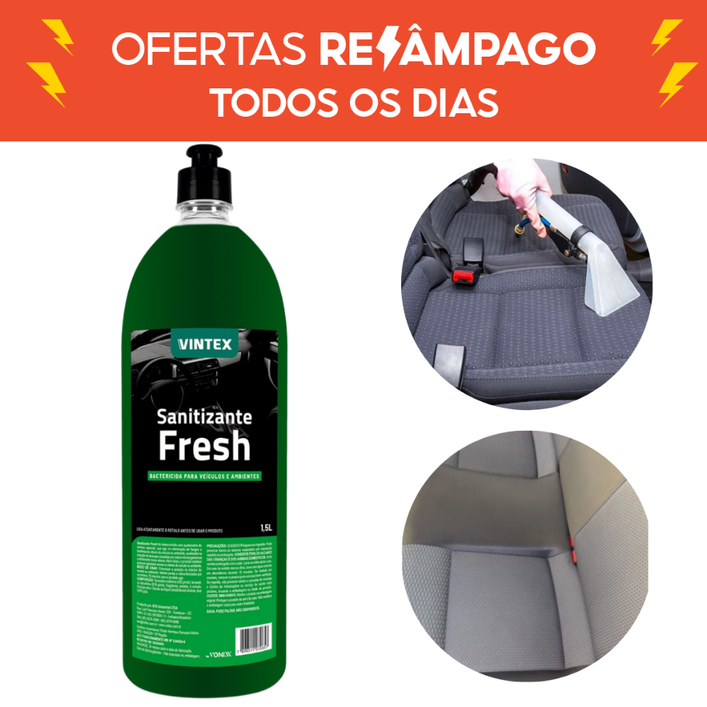 Sanitizante Fresh Limpa Estofados Contra Fungos Bactérias Sofá Banco Carro 1,5l Vonixx