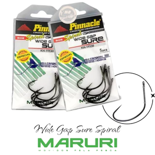 Anzol Wide Gap Sure Com Spiral Maruri C/5 pcs EDIÇÃO ESPECIAL Pinnacle S/ Fisga