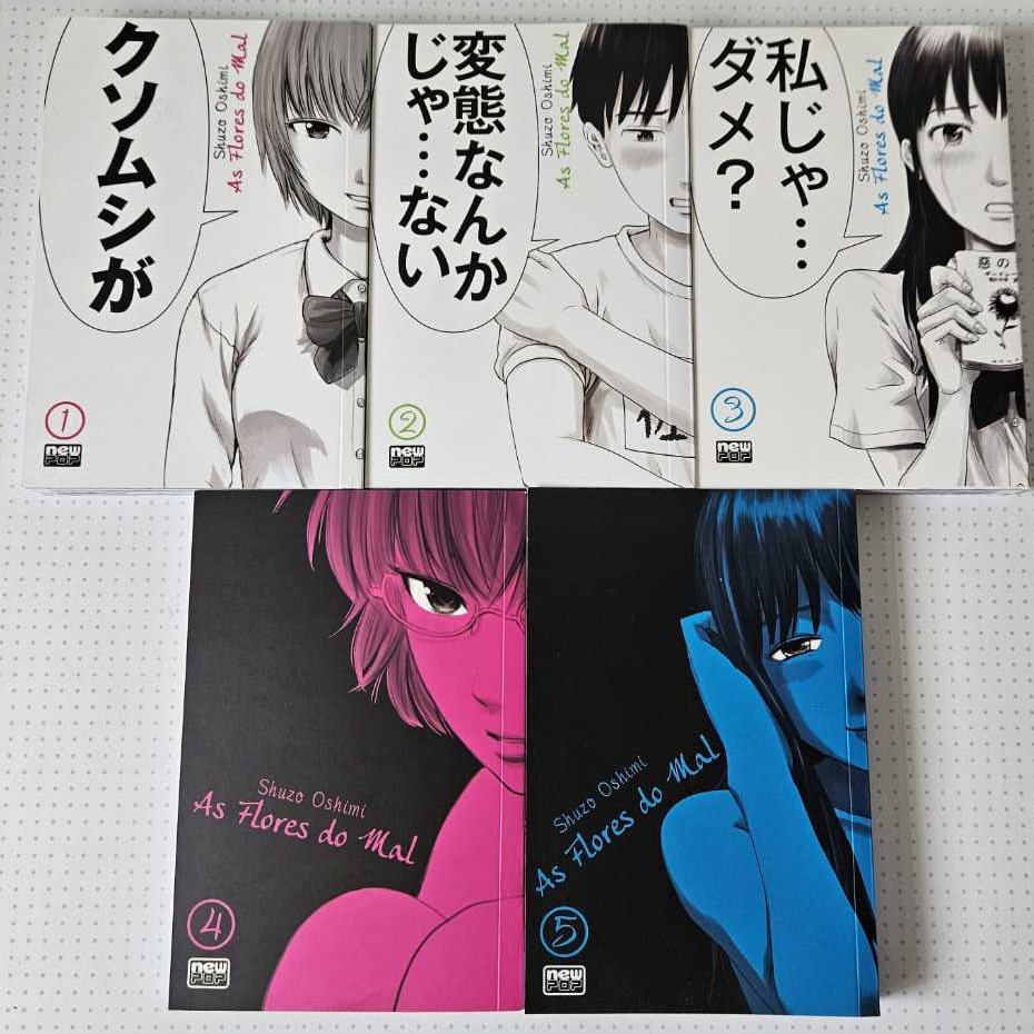 As Flores do Mal 1 ao 5 - Coleção Mangá NewPop