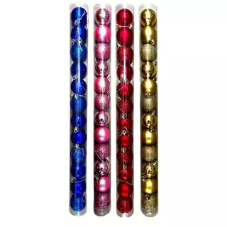 Kit 12 bolas de natal 5 cm glitter fosca e lisa enfeite natalino